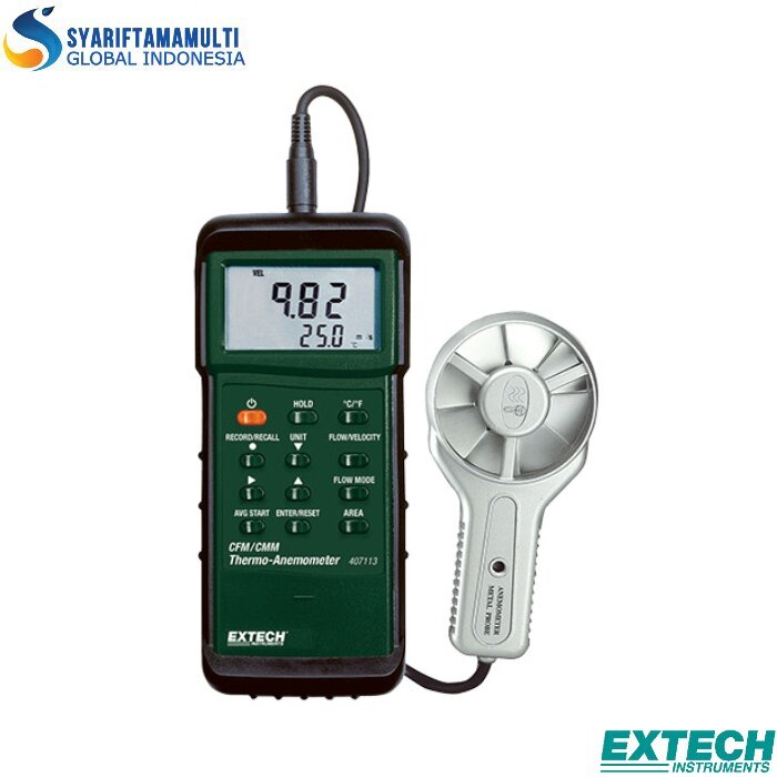 Extech 407113 Heavy Duty CFM Metal Vane Anemometer