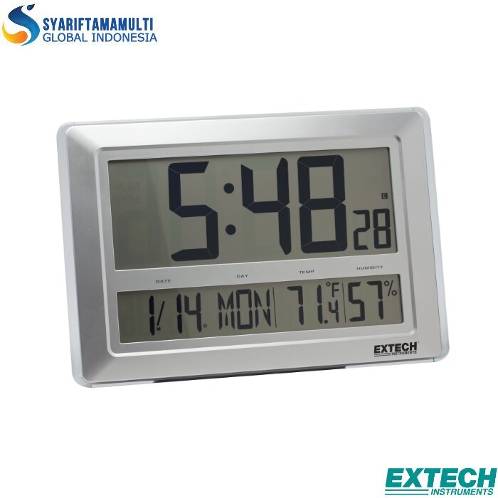 Extech CTH10A Radio-Controlled Wall Clock Hygro-Thermometer with Calendar